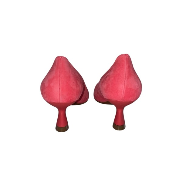 NWOT Lafayette 148 New York pink suede scarlet heels - Picture 5 of 10